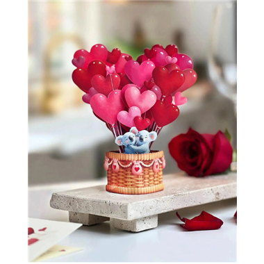 Mini Heart Balloons Pop-Up Card