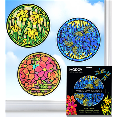 Modgy Window Cling Louis C. Tiffany Lamp Set Of 3